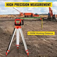 360 Rotary Laser Level Self-Leveling 500m Vertical Horizontal Scanning Professional Powerful Measurement Construction Tool kit with tripod and staff