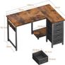 Vintage Corner Desk, 100 x 70 cm, L Shape Desk with 4 Drawers, Reversible Computer Desk Image 2