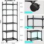 Black Shelving Unit, 42 x 32 x 165 cm, 6 Tier Tall Narrow Shelving Unit with Wheels and Anti-slip Feet, adjustable shelving & storage Rack for Garage, Bathroom, kitchen, Corner Image 2