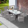 Polyrattan Garden Table with Shelf, Safety Glass Top Image 5