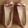 Stunning New Girls Monsoon Pink Glitter Bow Shoes Image 4