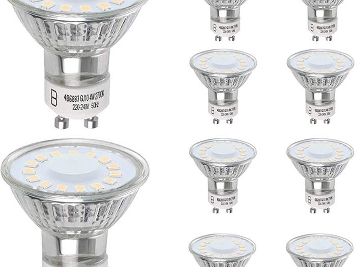 Led Bulbs, Pack of 10, 50 W Halogen Bulb Equivalent, 4W 350lm, Warm White Lighting 2700K, 120 Degree Angled Beam, Saving on Bills (FREE POSTAGE)