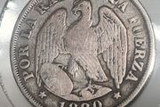 1880 Chile silver 20 cent