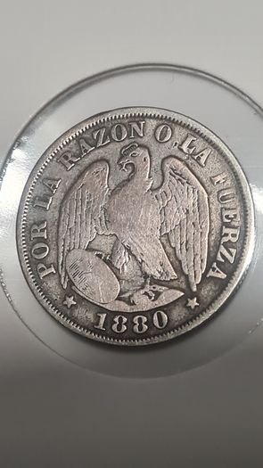 1880 Chile silver 20 cent