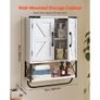 Bathroom Wall Cabinet, with 2 Doors & Adjustable Shelf, Over the Toilet Storage Medicine Cabinet Wall Mounted, Hanging Organizer with Open Image 4