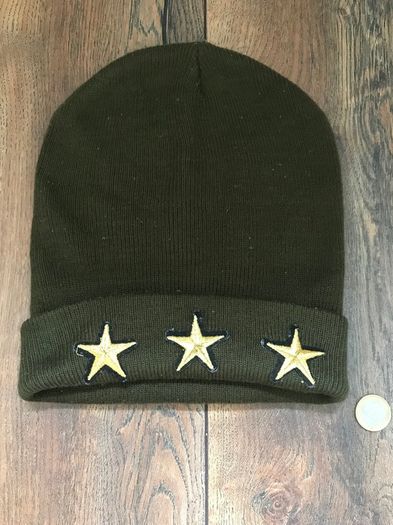 Khaki green 3 star woolen cap