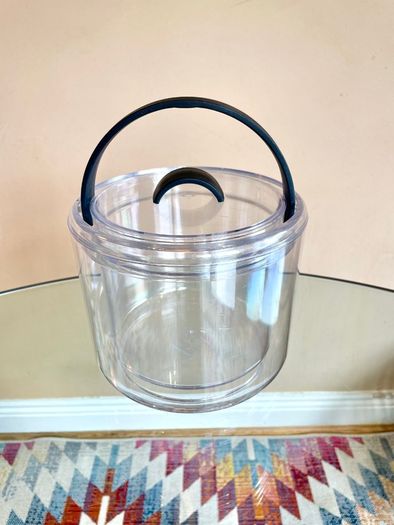 Vintage 80's Bodum Designer Double Wall Ice Bucket, Danish, Acrylic, "Shiro"