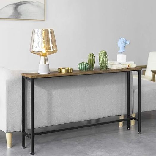 Narrow Console Table  Console Side Table End Table Entryway Table Frame and 4 Iron Legs