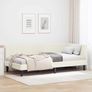 Corner Bed Frame with Headboard Cream 90 x 190 cm Velvet Image 2