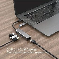 USB2.0 100Mbps Network Card Type C USB to RJ45 Converter Wired Ethernet Lan Adapter for Nintendo Switch for Macbook Laptop