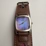 Fossil Wide Cuff Watch | Vintage Style Leather Strap | Brown | Unique Statement Watch Image 4