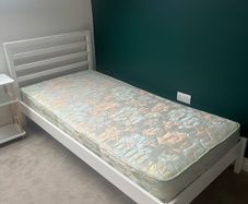 White single bed frame