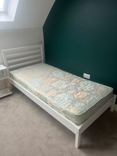 White single bed frame