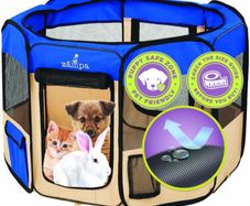Pop Up Portable Playpen for Dog and Cat, Foldable | Indoor / Outdoor Kitten Pen & Travel Pet Carrier + Carrying Case (FREE POSTAGE)