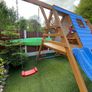 Wooden Playhouse with slide & swings Image 10