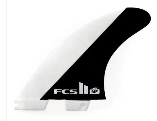 FCS II Large MF Mick Fanning PC Performance Core Thruster Surfboard Fins - Black White