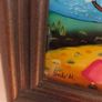 Folk Art Original Naive Vintage Art Reverse Glass Image 7