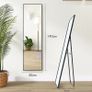 Full Length Mirror 140x40cm Free Standing, Hanging or Leaning, Large Floor Mirror with Black Aluminum Alloy Frame for Living Room or Bedroom Image 4