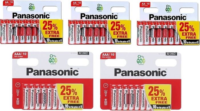 Panasonic Zinc Carbon 30 x AA & 20 x AAA Batteries Pack of 50