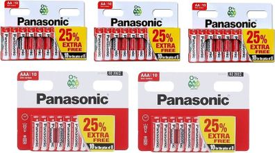 Panasonic Zinc Carbon 30 x AA & 20 x AAA Batteries Pack of 50