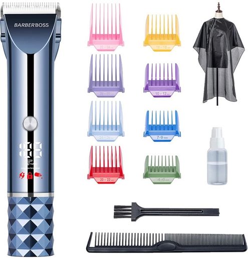 Professional Hair Clipper for Men, Beard Trimmer Professional Cordless Hair Trimmer, LED Display, Self-Sharpening Ceramic Blade, Cuts from 0.8mm to 34mm (FREE POSTAGE)