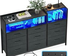 Product dimensions 30D x 130W x 97H centimetres Number of drawers 9 Colour Vintage Color Style Modern Assembly required Yes [Easy to Charge] This black chest of drawers bedroom is equipped with 2 European standard sockets and 2 USB ports, allowing you to 