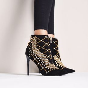 River island black embellished skinny boots  brand new limited edition