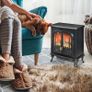 Electric Fireplace Stove Heater with LED Fire Flame Effect Freestanding & Portable with Overheat Protection, 1000W/2000W Image 7