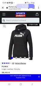 As New - Size 8 - A Black Puma Hoodie - Cost 38 Euro in Sports Direct - Read Carefully