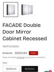 2 Door recessed mirror cabinet