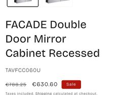 2 Door recessed mirror cabinet