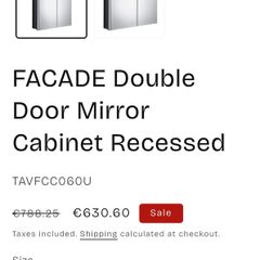 2 Door recessed mirror cabinet