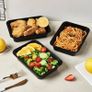 NEW SALE | Meal Prep Container-Plastic Microwavable Food Boxes-with Lids 28.Oz-Reusable Black Storage Lunch Boxes - Freezer & Dishwasher Safe (15) Image 2
