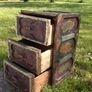 Antique French -Brass Patina Night Stand & 3 Draws Image 2