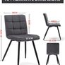 Set Of 2 x Cubana Fabric Upholstered Kitchen Dining Chair with Strong Black Metal Legs Living Room Bedroom Chair (Dark Grey, Fabric) Image 2