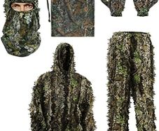 5PCS Ghillie Suit 3D Leaf Camouflage Uniform Gilly Suit