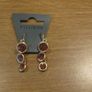 Lovely gift idea Pilgrim gold plated drop earrings with tan brown crystal stones Image 2