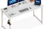 120x48 cm Desk, Small Computer Desk for Home Office, Study Office Table with Headphone Hooks for Small Space, Easy Assembly, White