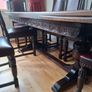 Dark Oak Dining Room Table with 8 Chairs Mint Condition Image 3