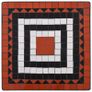 3 Piece Mosaic Bistro Set Ceramic Tile Terracotta and White Image 6