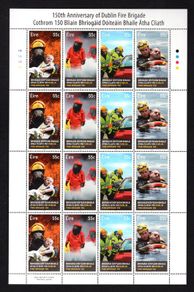 2012 Ireland 150th Anniversary of The Dublin Fire Brigade (DFB) Commemorative Stamps Sheetlet Plate 1A1A1A1A Mint Never Hinged (MNH)