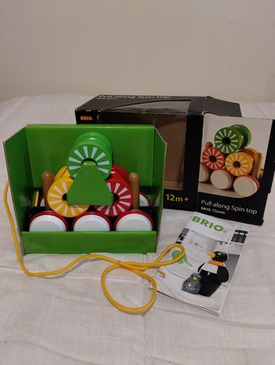 Brio Pull Along wooden Spin Top toy