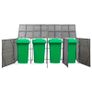 Quadruple Wheelie Bin Shed Anthracite 305x78x120 cm Poly Rattan Image 2