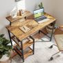 MASSIVE SALE, MULTIPLE COLOURS IN STOCK Small Computer Desk 80 x 50 cm Home Office Multipurpose Writing Desk with Extra Storage Rack and Moveable Shelf,Rustic Brown Image 4