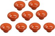 10Pcs Round Colorful Ceramic Cabinet Knobs Single Hole Pull Handle for Drawer,Cupboard,Dresser,Door Orange (FREE POSTAGE)