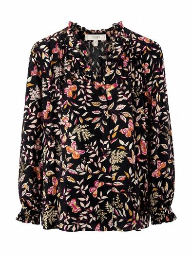 Hobbs Navy Floral Blouse
