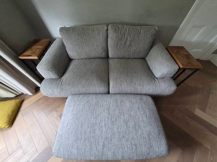 2 seater couch with footrest