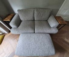 2 seater couch with footrest
