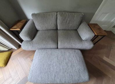 2 seater couch with footrest