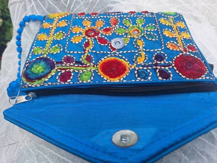 Sutliyan Handmade Blue Canvas Sling Bag